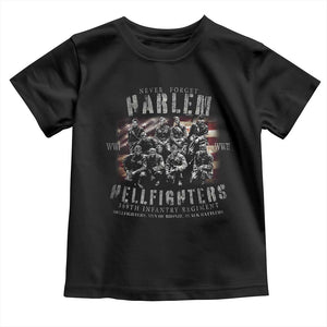 Never Forget Harlem Hellfighters Toddler T Shirt Vintage USA Flag