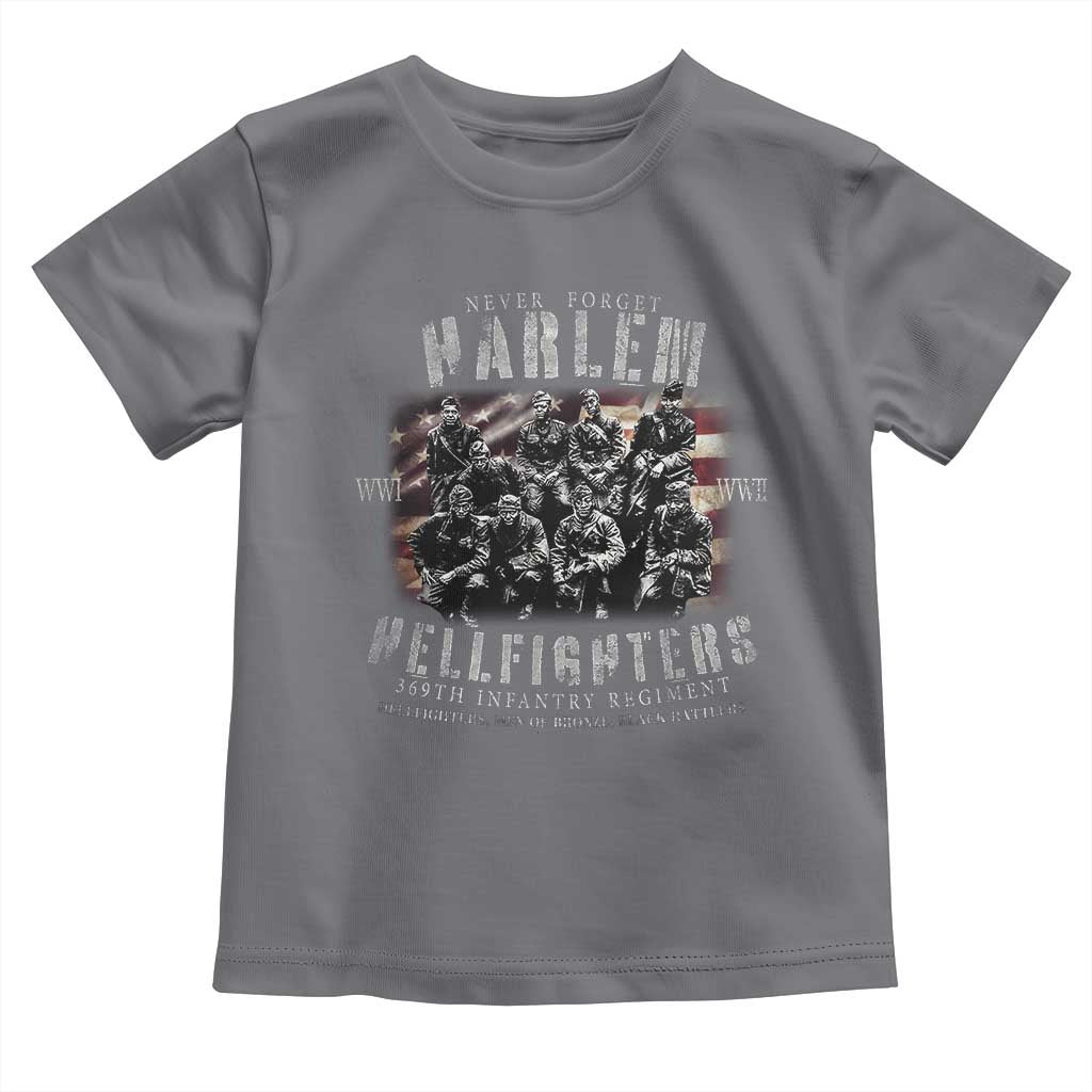 Never Forget Harlem Hellfighters Toddler T Shirt Vintage USA Flag