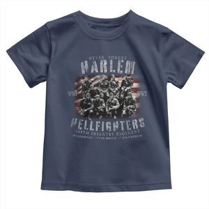 Never Forget Harlem Hellfighters Toddler T Shirt Vintage USA Flag