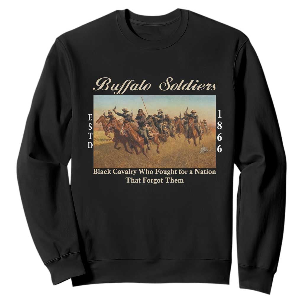 Buffalo Soldiers Black Cavalry 1866 Sweatshirt African American Military History Black History Gift