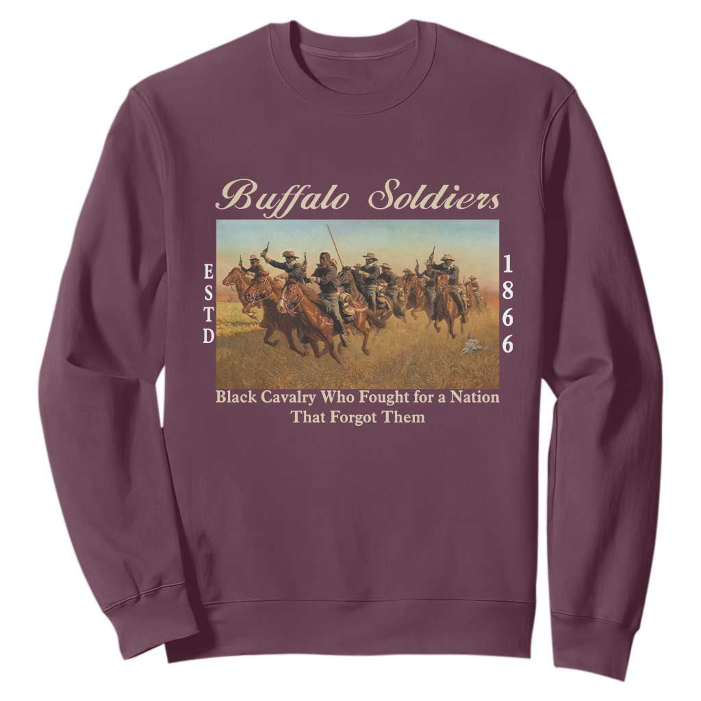 Buffalo Soldiers Black Cavalry 1866 Sweatshirt African American Military History Black History Gift