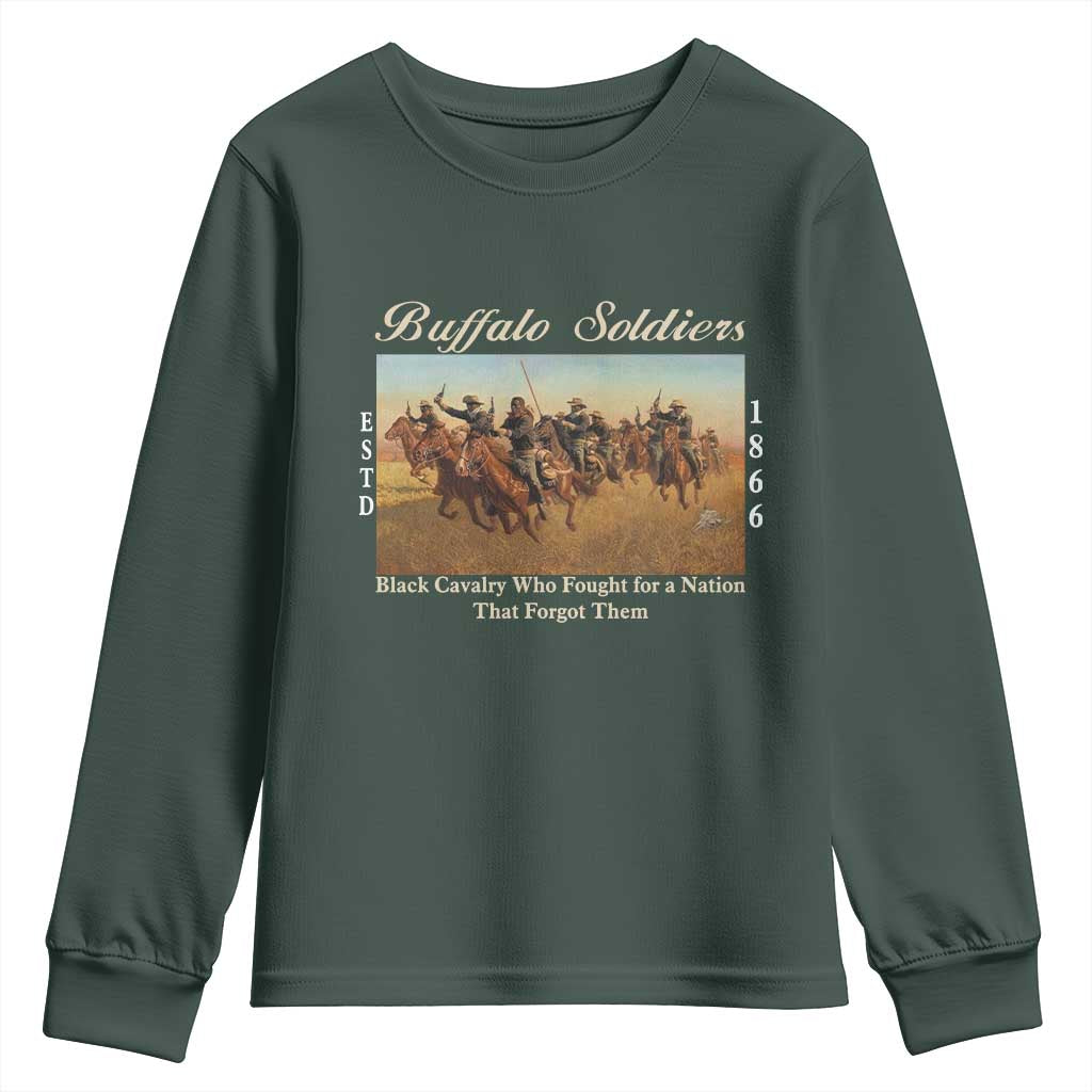 Buffalo Soldiers Black Cavalry 1866 Youth Sweatshirt African American Military History Black History Gift