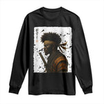 Afro American Samurai Long Sleeve Shirt Japanese Vintage Graphic Sumie Katana - African Pride