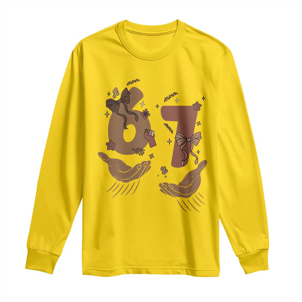 Funny Six Seven Meme Long Sleeve Shirt Black History Women Gift