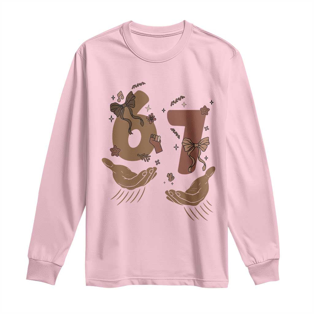 Funny Six Seven Meme Long Sleeve Shirt Black History Women Gift