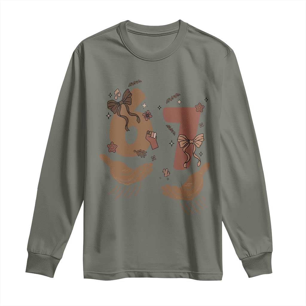 Funny Six Seven Meme Long Sleeve Shirt Black History Women Gift