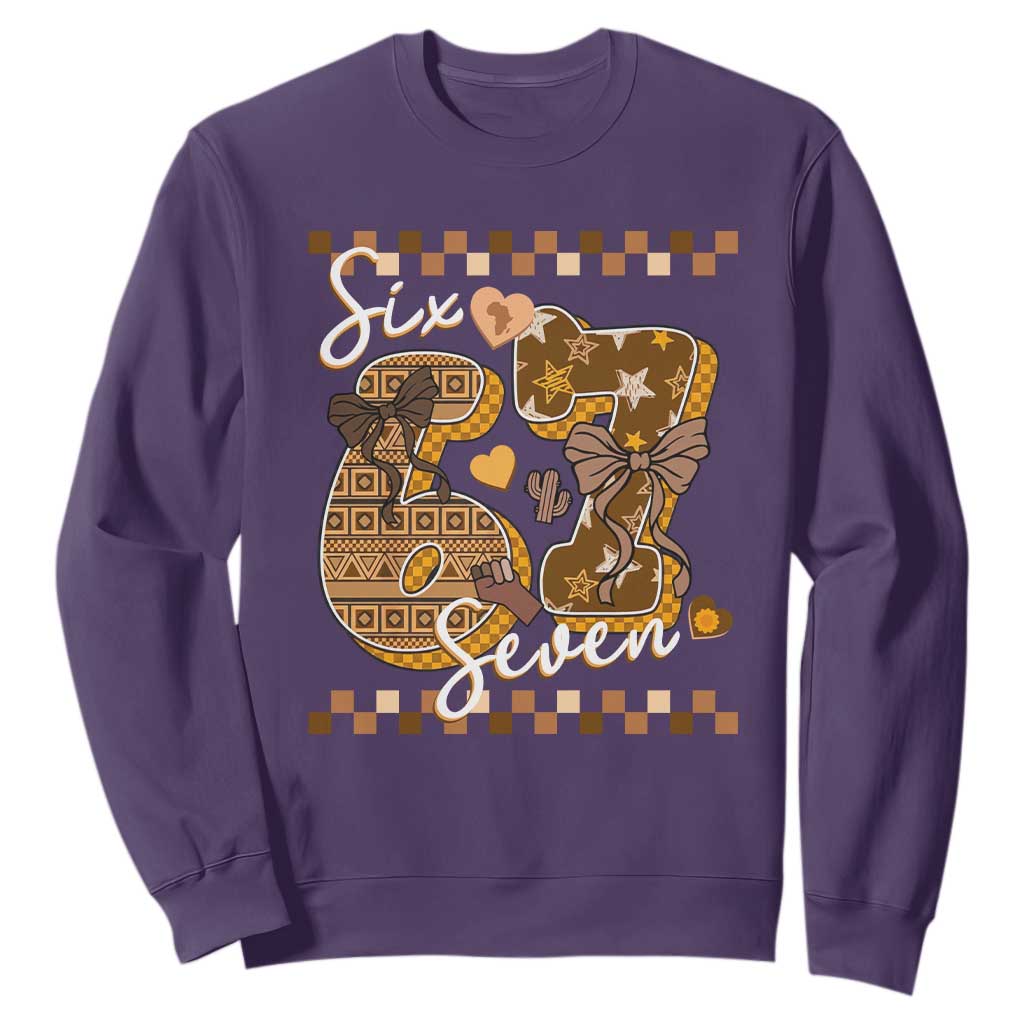 Funny African American Melanin Gift Sweatshirt Six Seven Meme