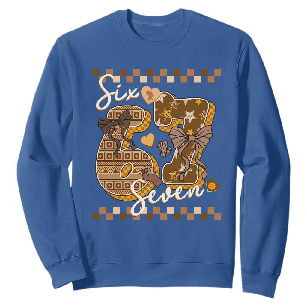 Funny African American Melanin Gift Sweatshirt Six Seven Meme