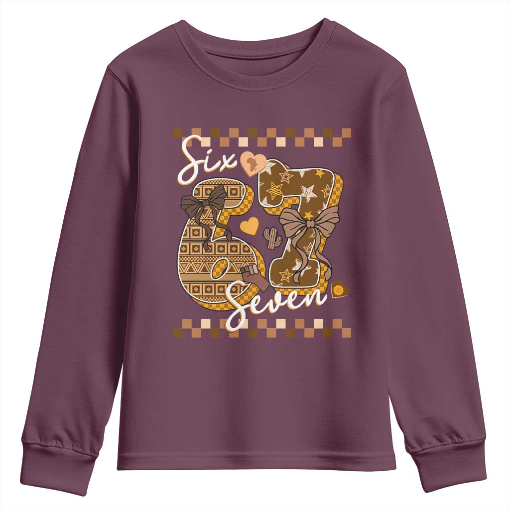 Funny African American Melanin Gift Youth Sweatshirt Six Seven Meme