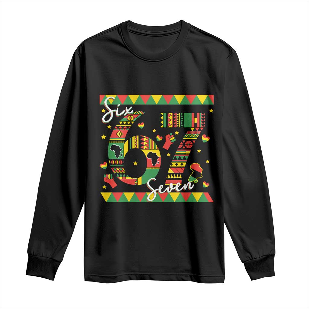 Funny Six Seven Meme Long Sleeve Shirt Pan African Culture Gift