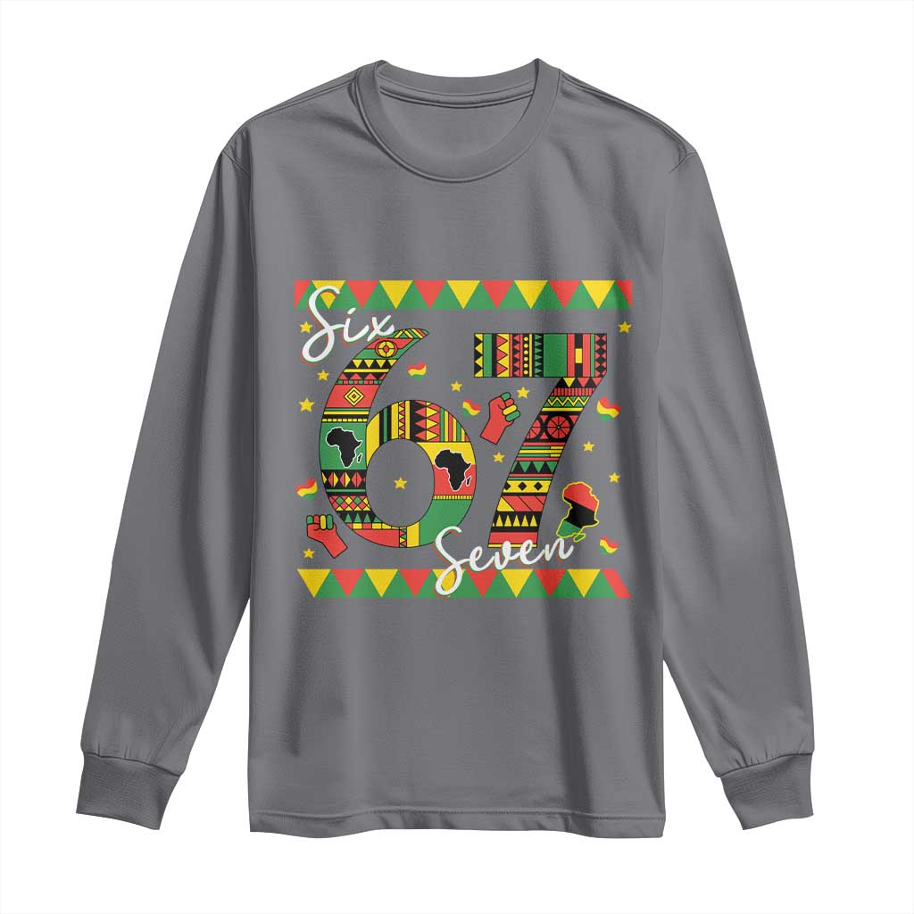 Funny Six Seven Meme Long Sleeve Shirt Pan African Culture Gift