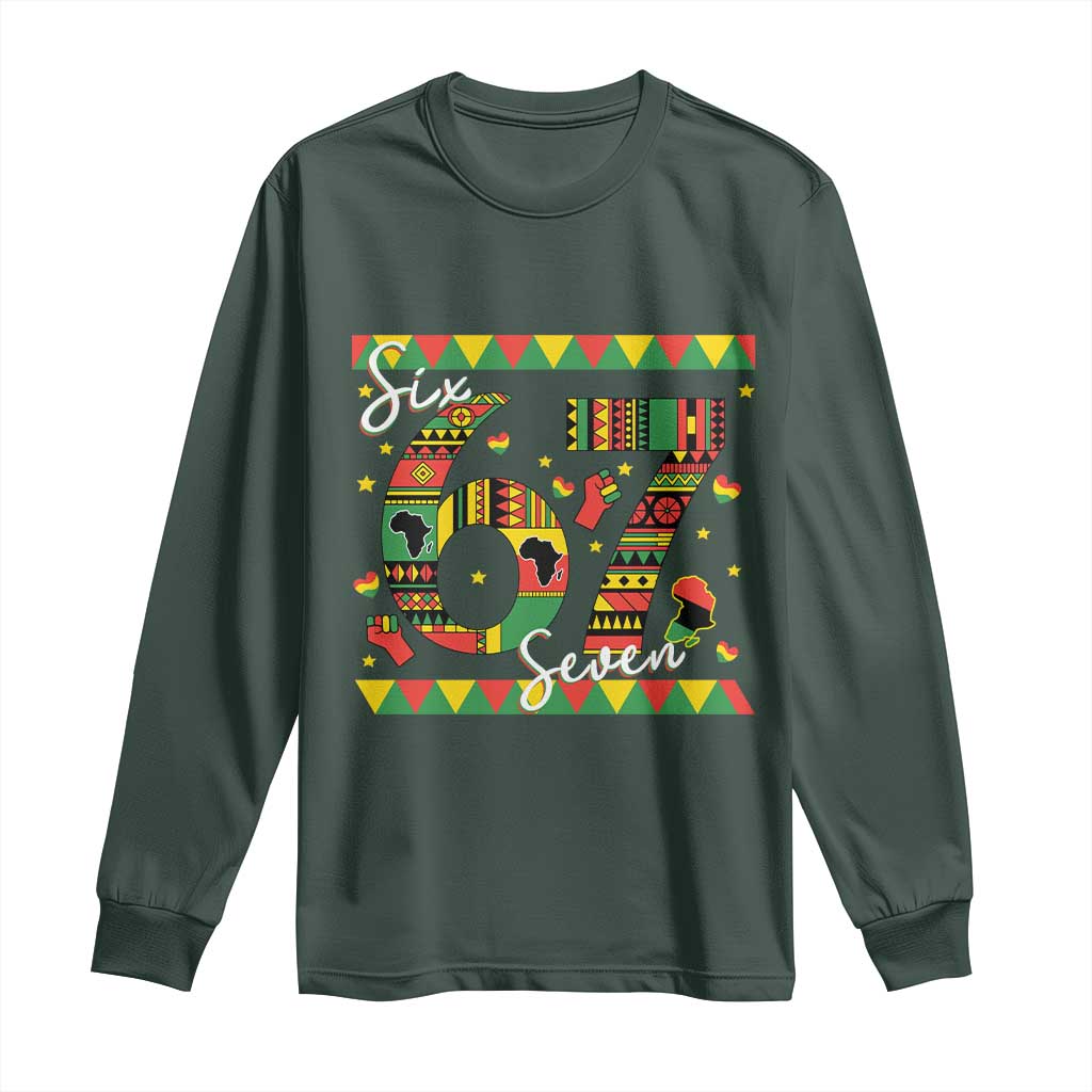Funny Six Seven Meme Long Sleeve Shirt Pan African Culture Gift