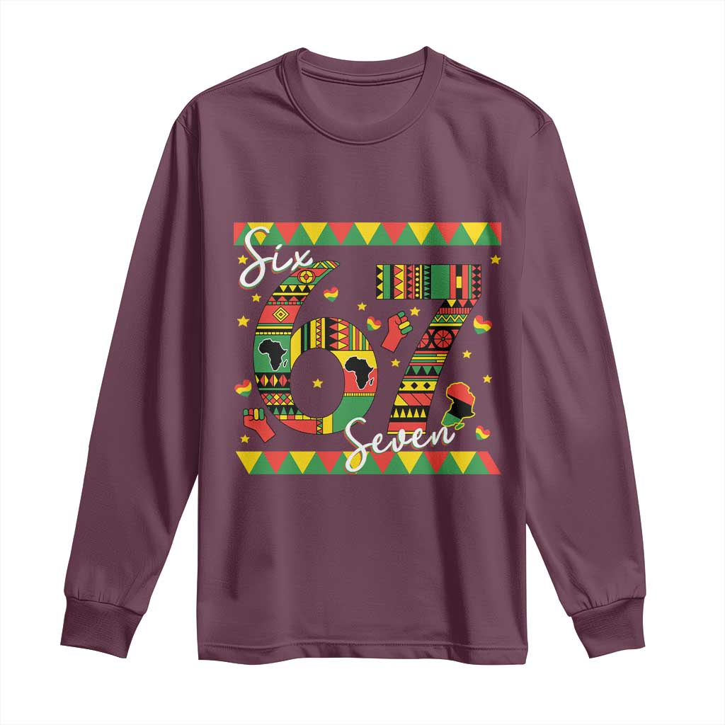 Funny Six Seven Meme Long Sleeve Shirt Pan African Culture Gift