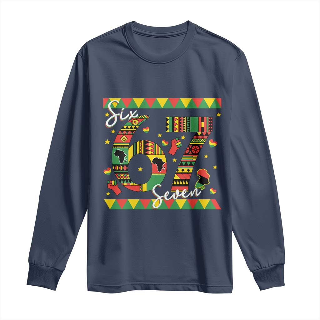 Funny Six Seven Meme Long Sleeve Shirt Pan African Culture Gift