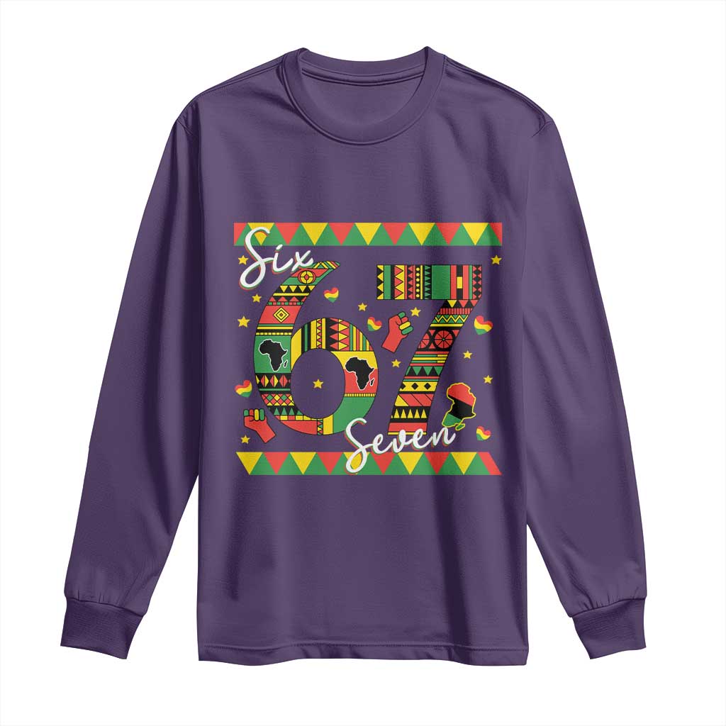 Funny Six Seven Meme Long Sleeve Shirt Pan African Culture Gift