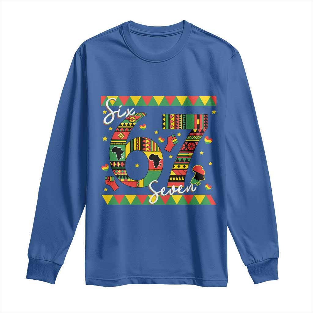 Funny Six Seven Meme Long Sleeve Shirt Pan African Culture Gift