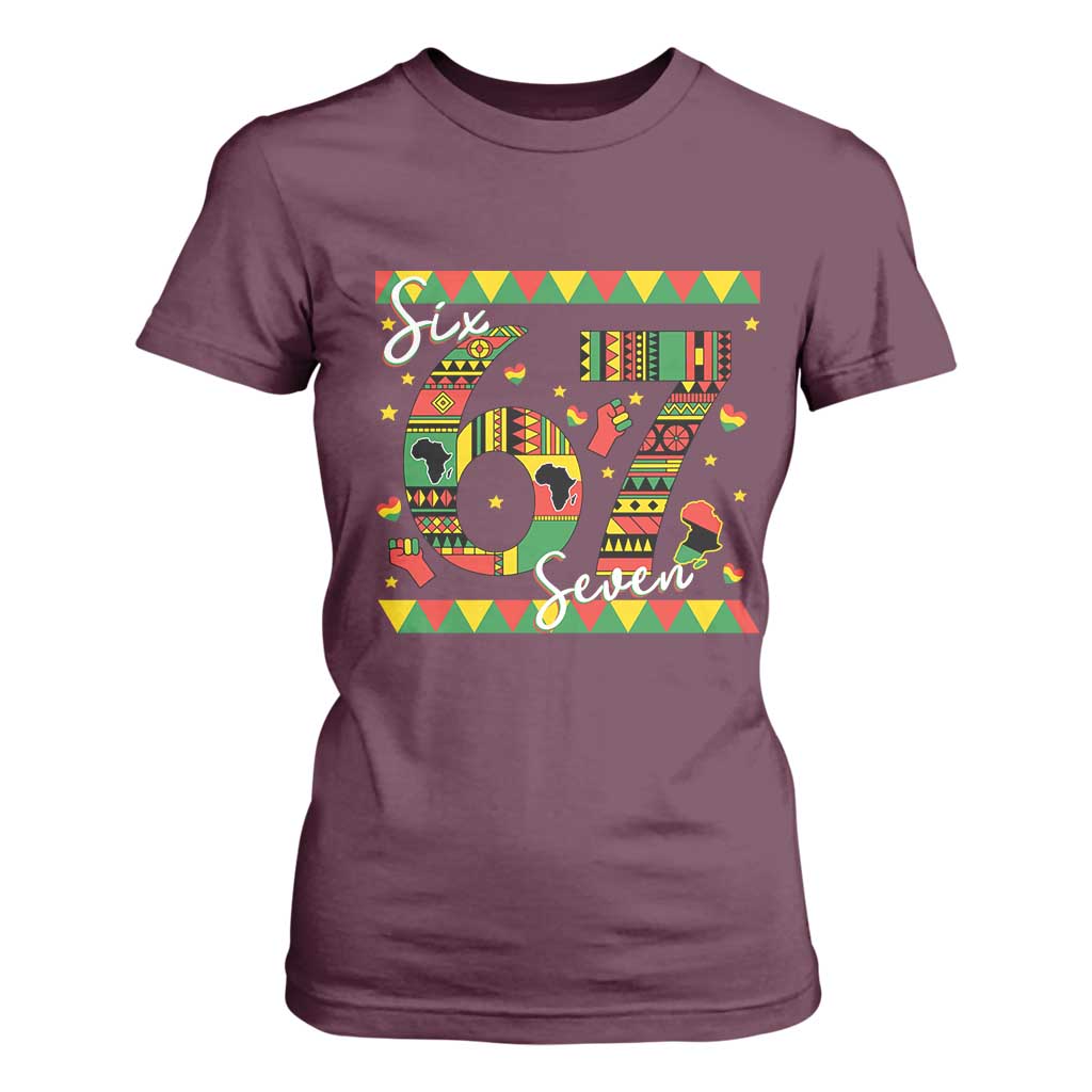 Funny Six Seven Meme T Shirt For Women Pan African Culture Gift
