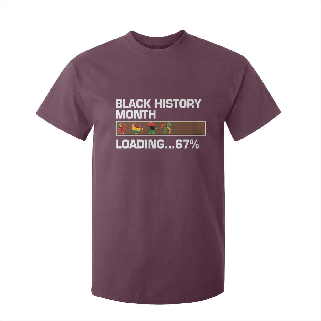 Funny Black History Month Loading T Shirt For Kid Six Seven Meme