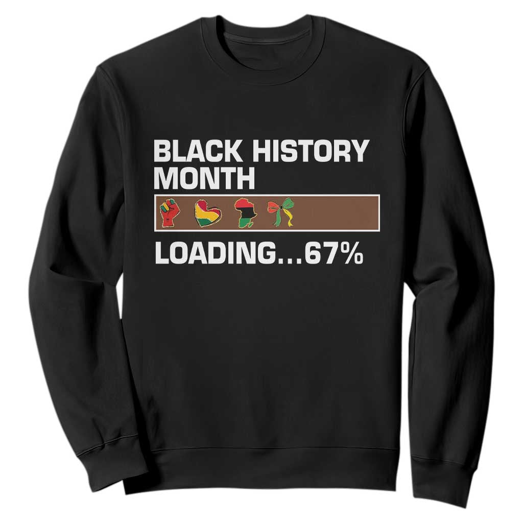 Funny Black History Month Loading Sweatshirt Six Seven Meme