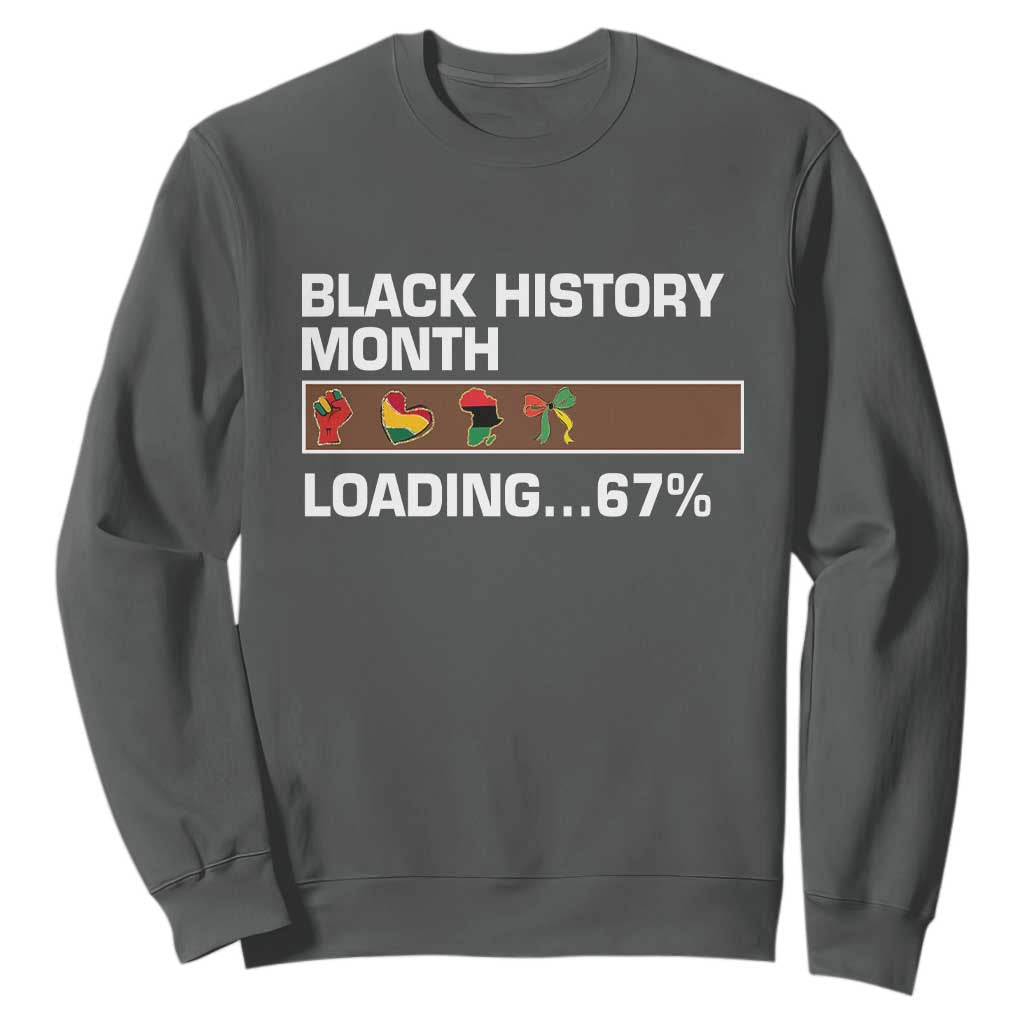 Funny Black History Month Loading Sweatshirt Six Seven Meme
