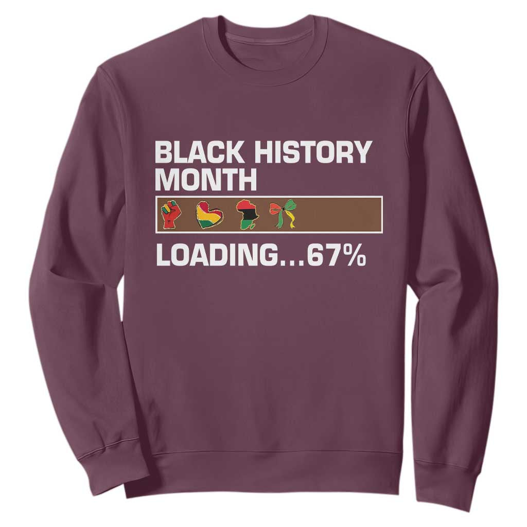 Funny Black History Month Loading Sweatshirt Six Seven Meme