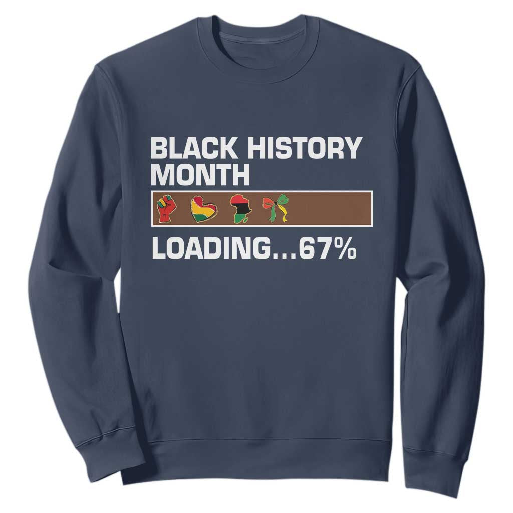 Funny Black History Month Loading Sweatshirt Six Seven Meme