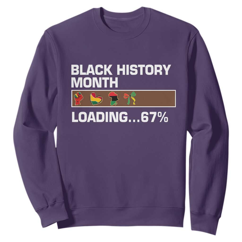 Funny Black History Month Loading Sweatshirt Six Seven Meme