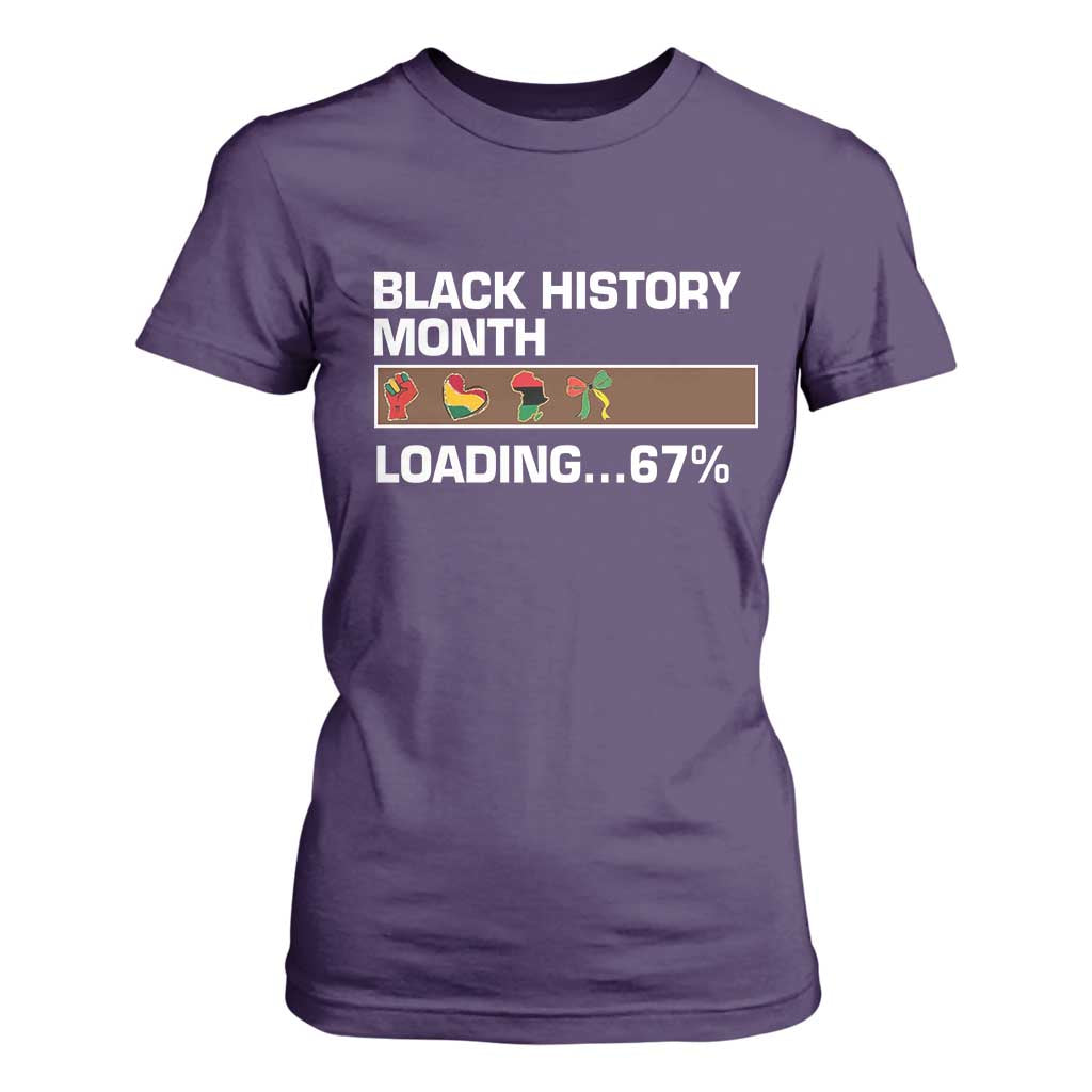 Funny Black History Month Loading T Shirt For Women Six Seven Meme