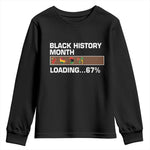 Funny Black History Month Loading Youth Sweatshirt Six Seven Meme