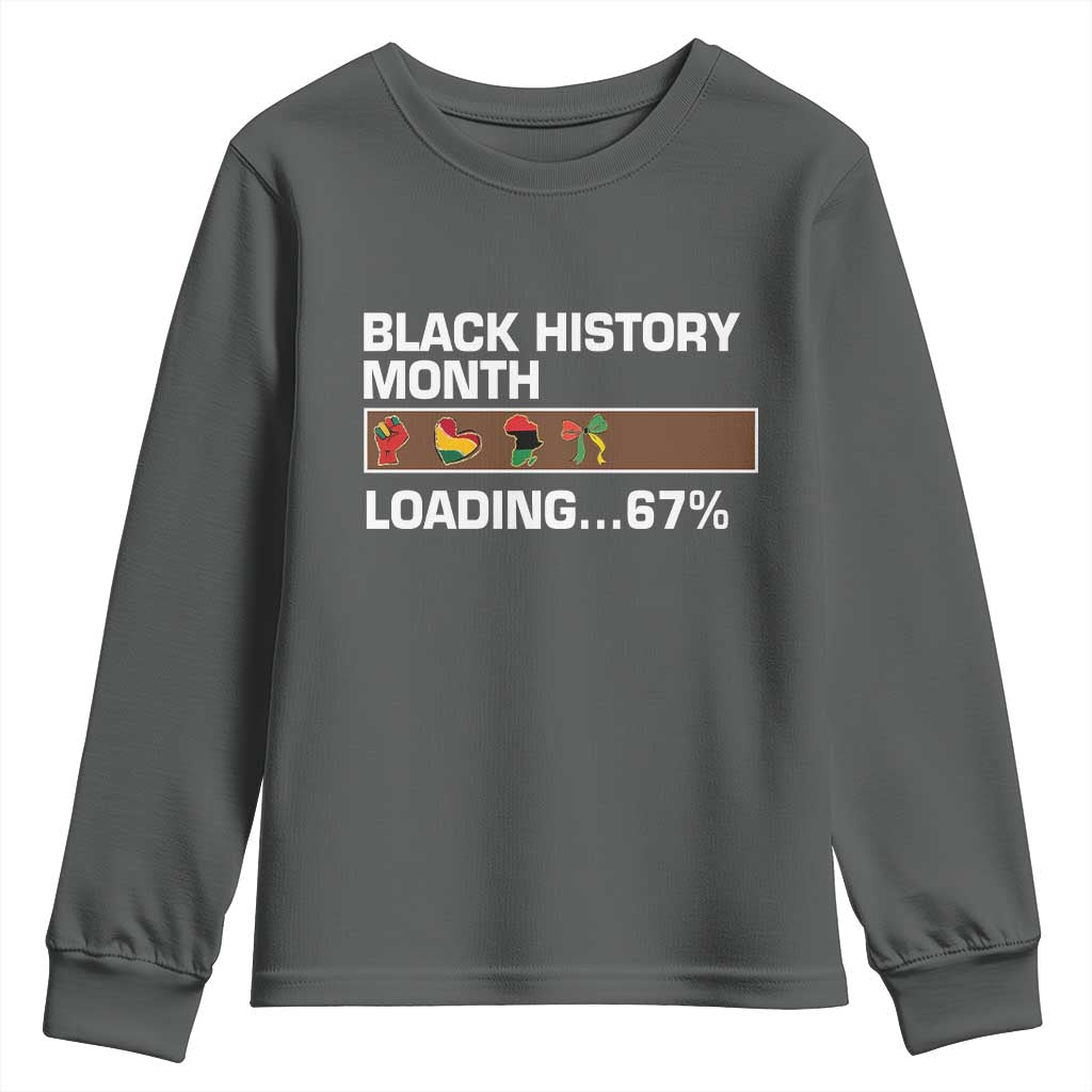 Funny Black History Month Loading Youth Sweatshirt Six Seven Meme