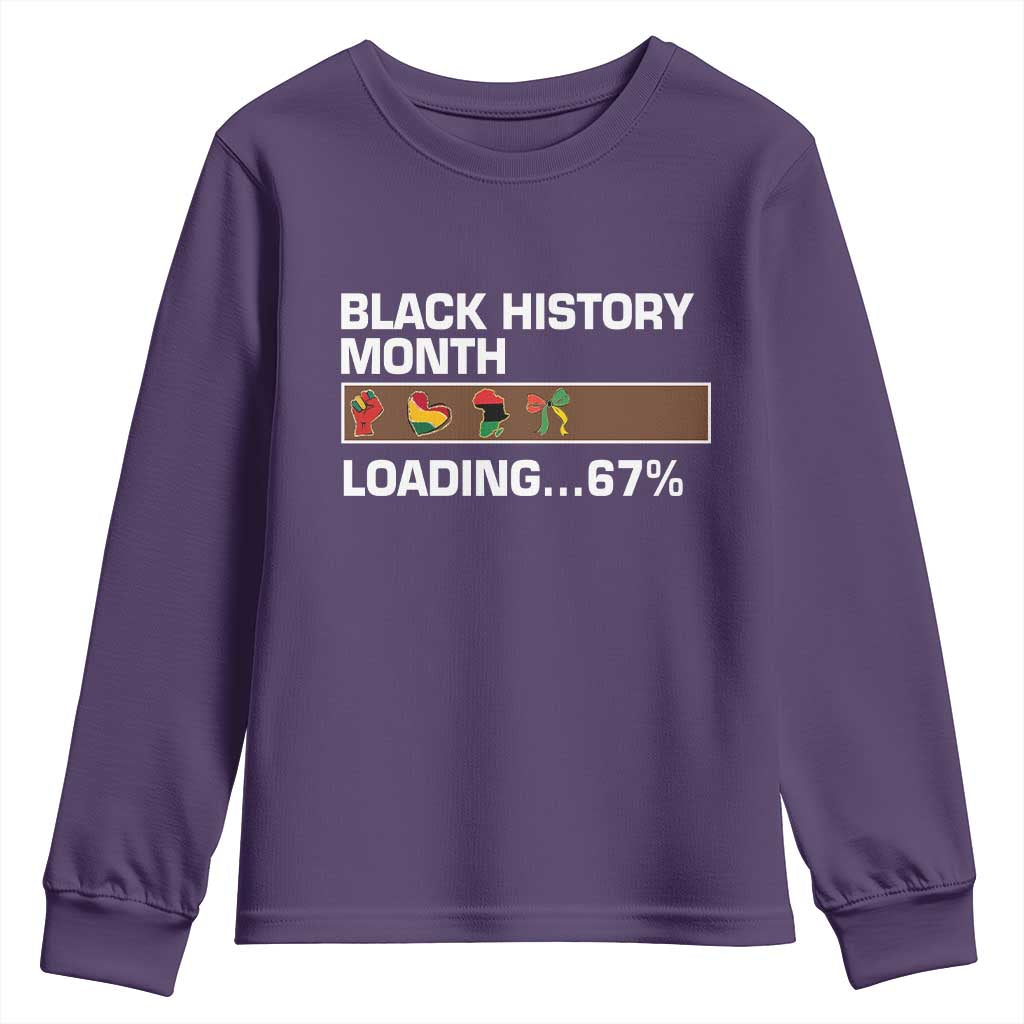 Funny Black History Month Loading Youth Sweatshirt Six Seven Meme