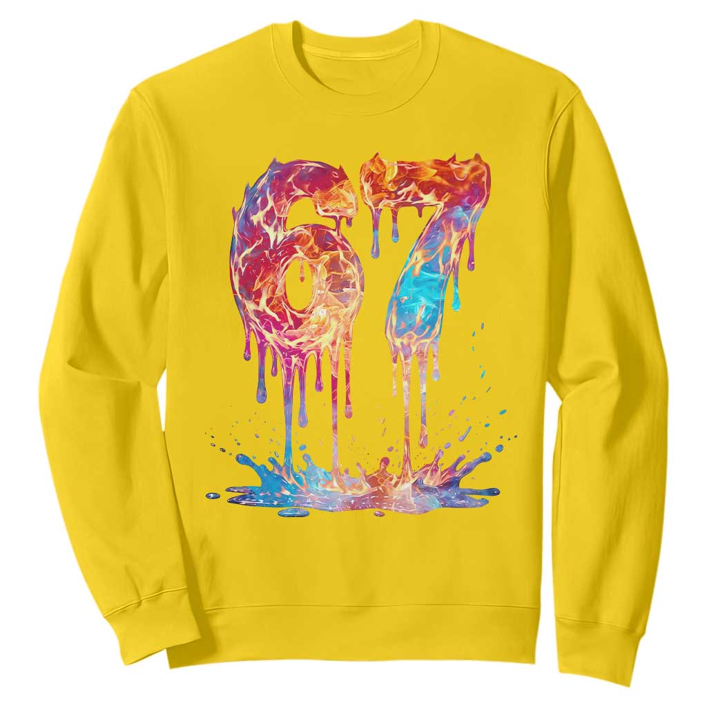 Burning Six Seven Sweatshirt Drip Fire Flame Meme