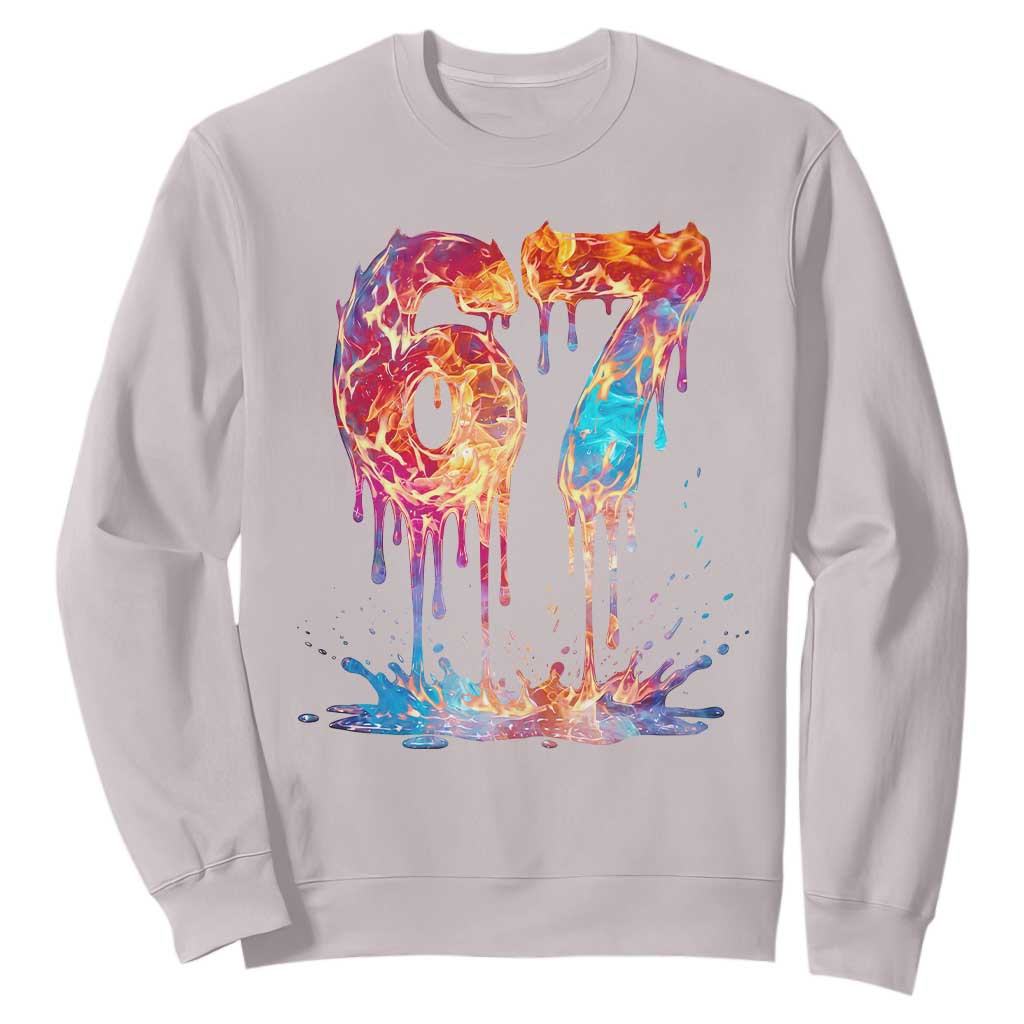 Burning Six Seven Sweatshirt Drip Fire Flame Meme