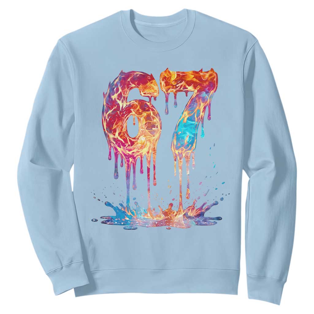 Burning Six Seven Sweatshirt Drip Fire Flame Meme