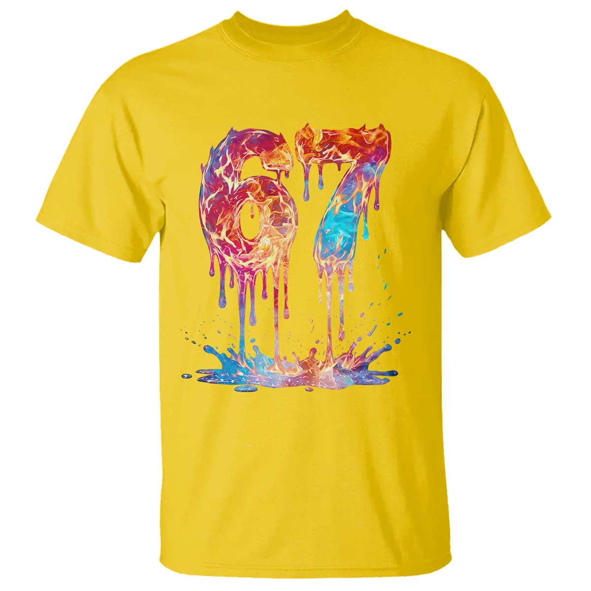 Burning Six Seven T Shirt Drip Fire Flame Meme