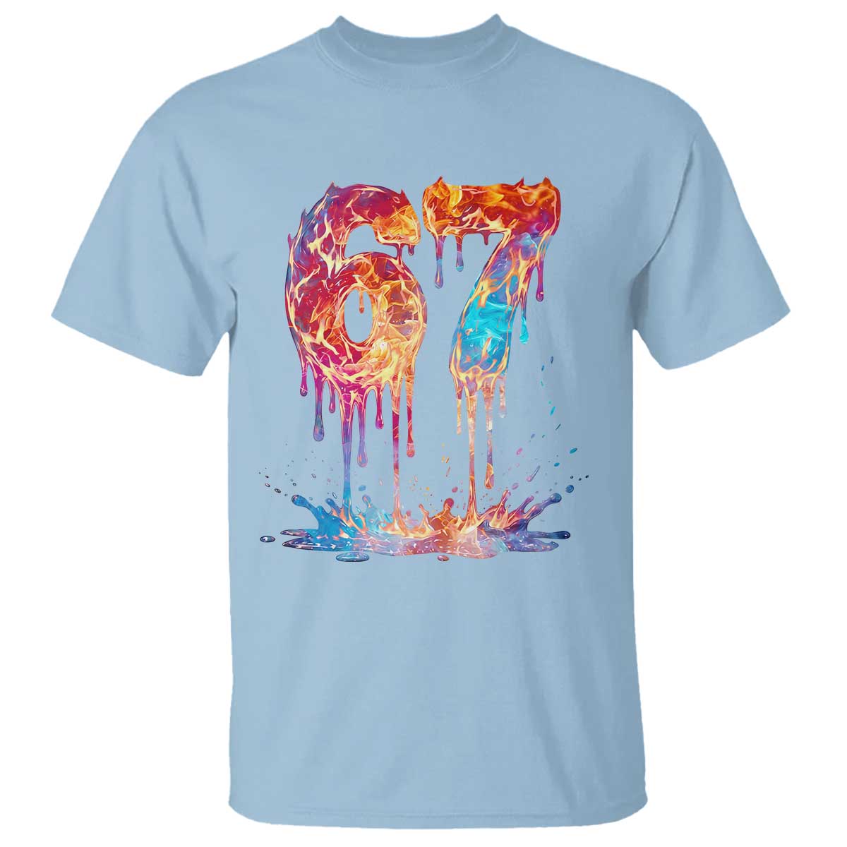 Burning Six Seven T Shirt Drip Fire Flame Meme