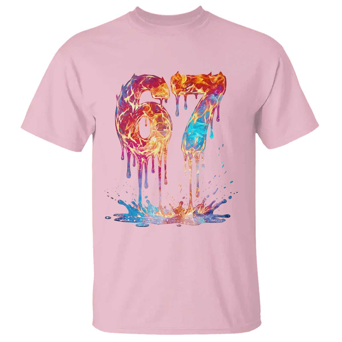 Burning Six Seven T Shirt Drip Fire Flame Meme