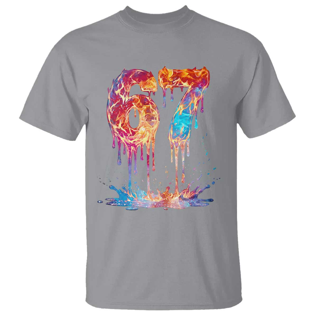Burning Six Seven T Shirt Drip Fire Flame Meme