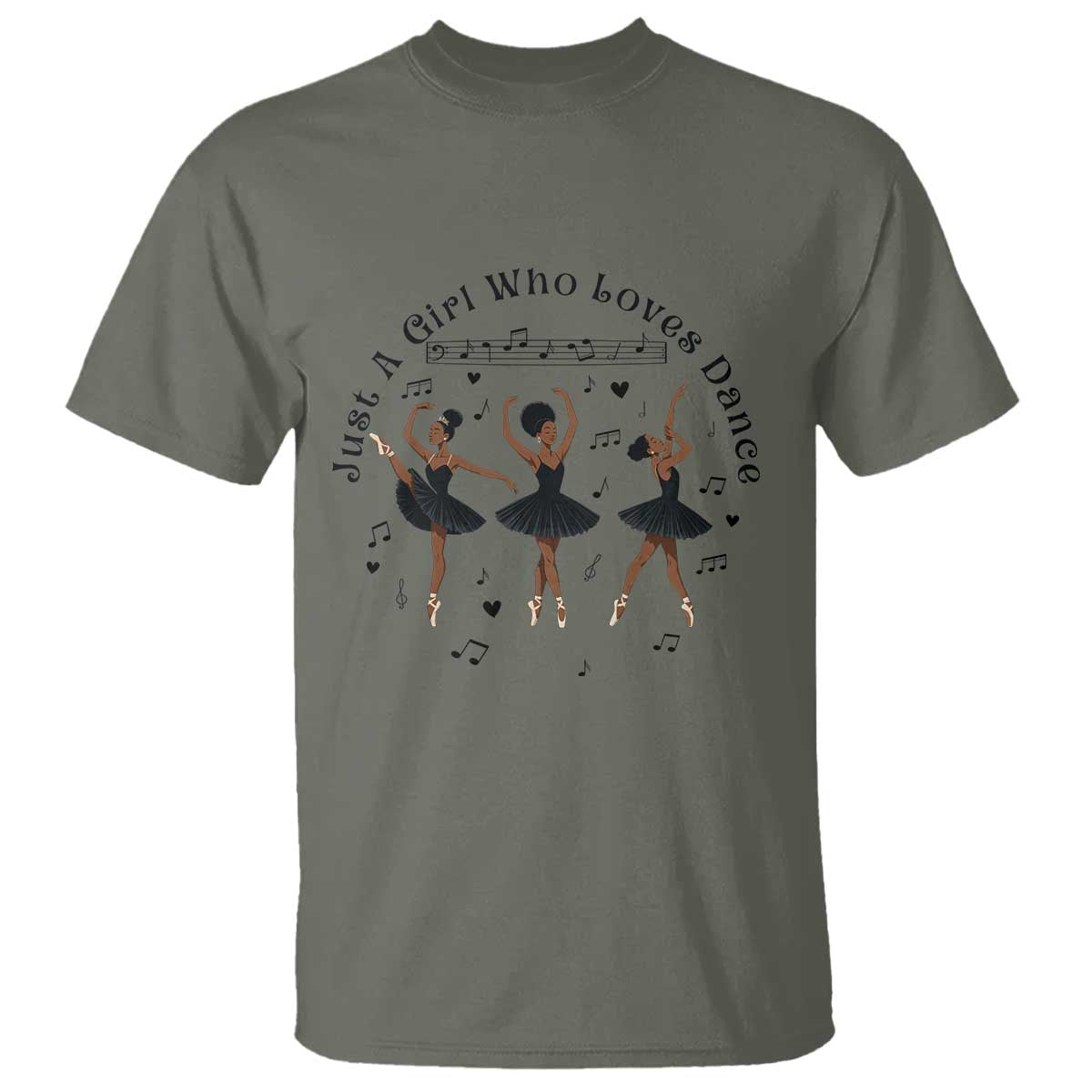 African American Ballet Dancer T Shirt Just A Girl Who Loves Dance - African Pride
