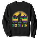 Funny Mardi Gras Bigfoot Sweatshirt Six Seven Meme