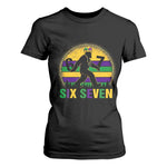Funny Mardi Gras Bigfoot T Shirt For Women Six Seven Meme