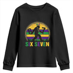 Funny Mardi Gras Bigfoot Youth Sweatshirt Six Seven Meme