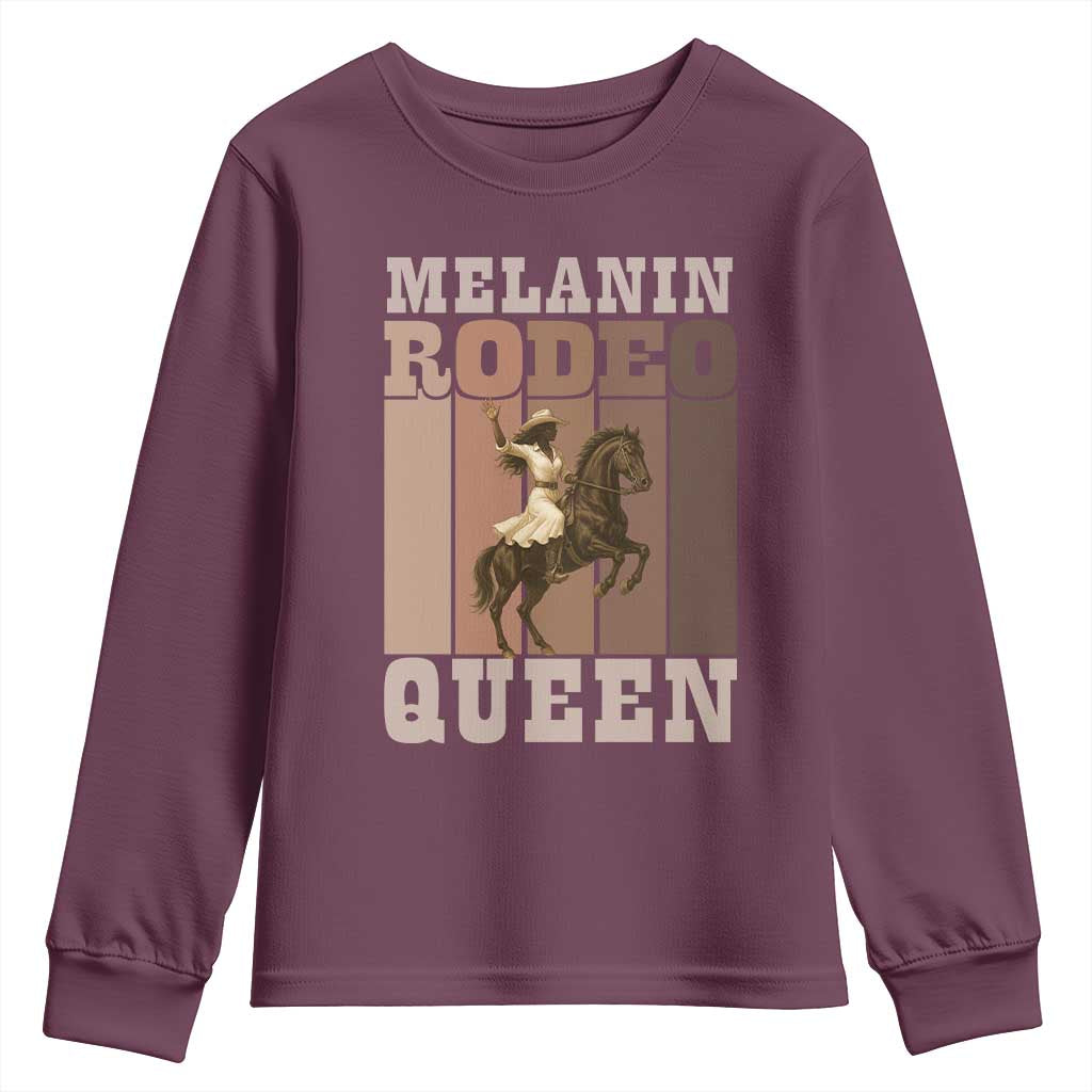African American Cowgirl Youth Sweatshirt Melanin Rodeo Queen Western Country - African Pride