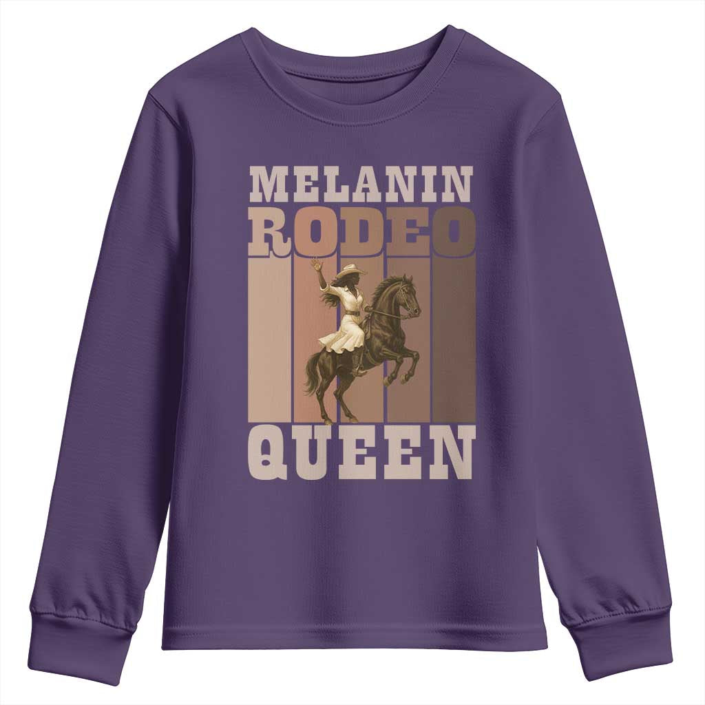 African American Cowgirl Youth Sweatshirt Melanin Rodeo Queen Western Country - African Pride