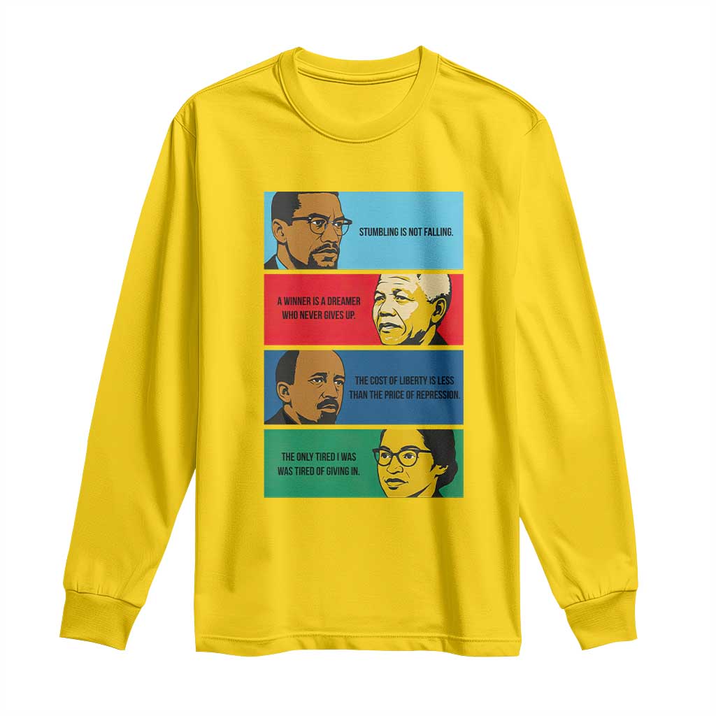 African American Leaders History Quote Gift Long Sleeve Shirt