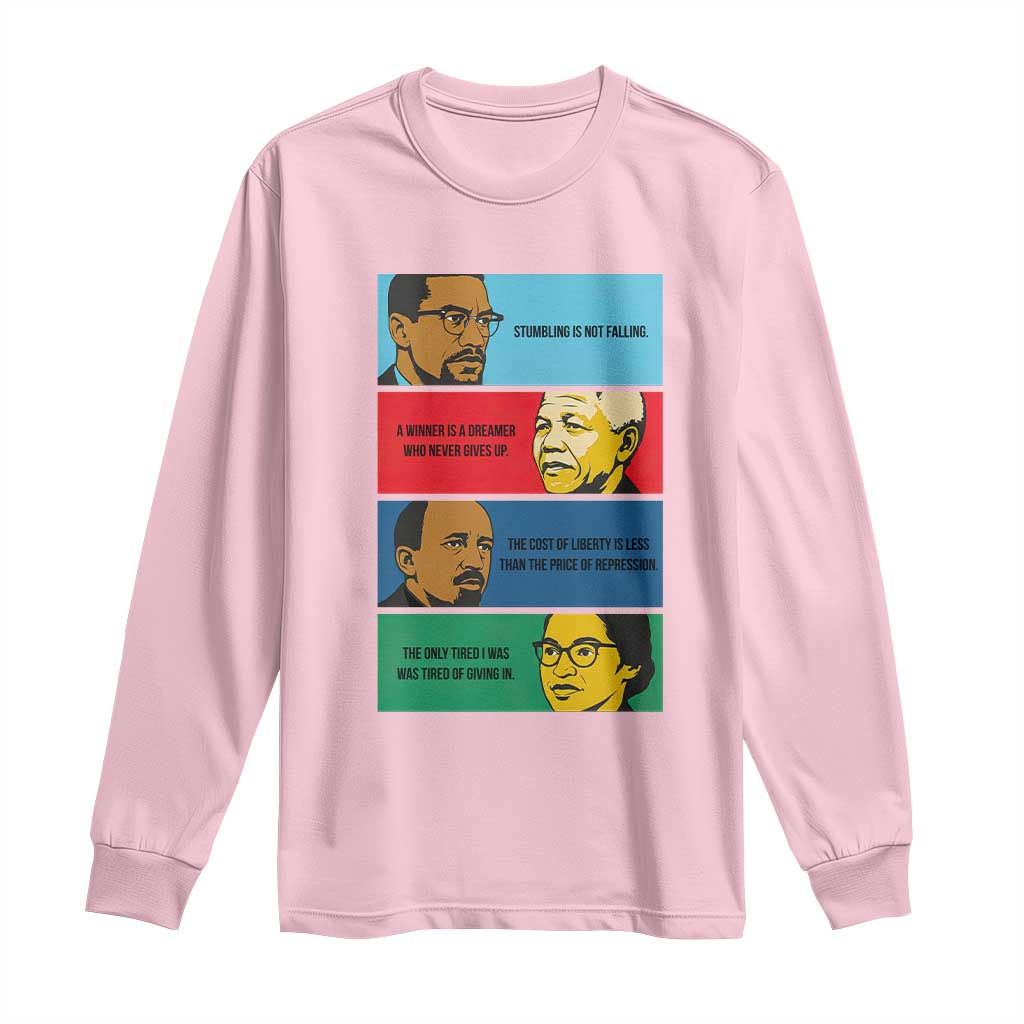 African American Leaders History Quote Gift Long Sleeve Shirt