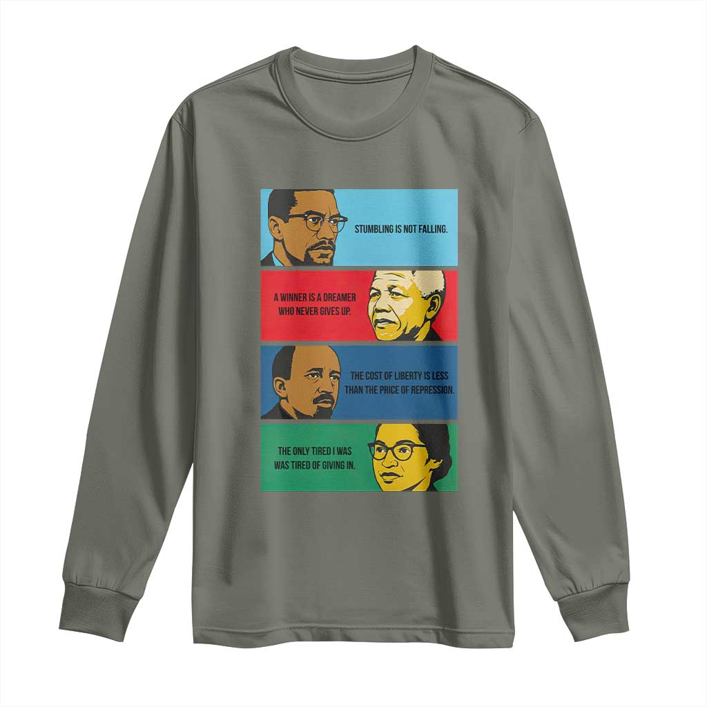 African American Leaders History Quote Gift Long Sleeve Shirt