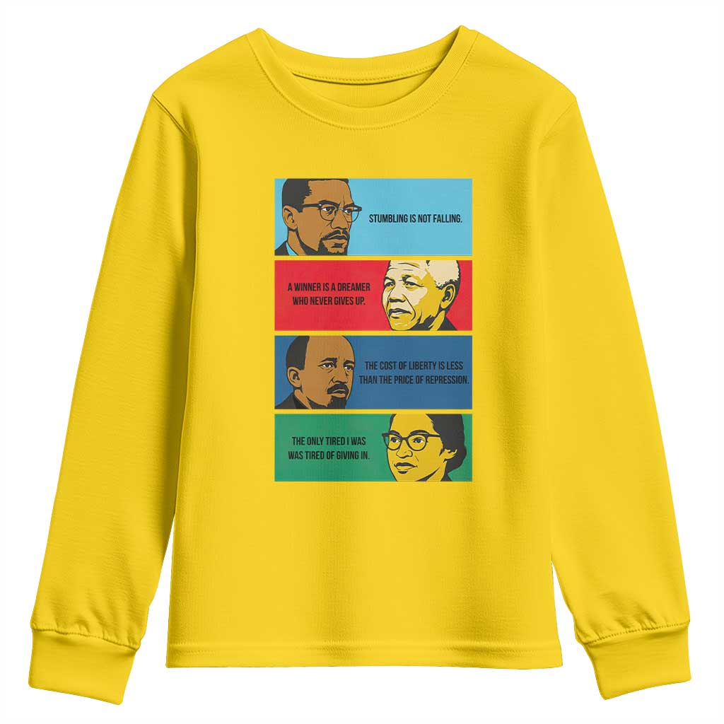 African American Leaders History Quote Gift Youth Sweatshirt