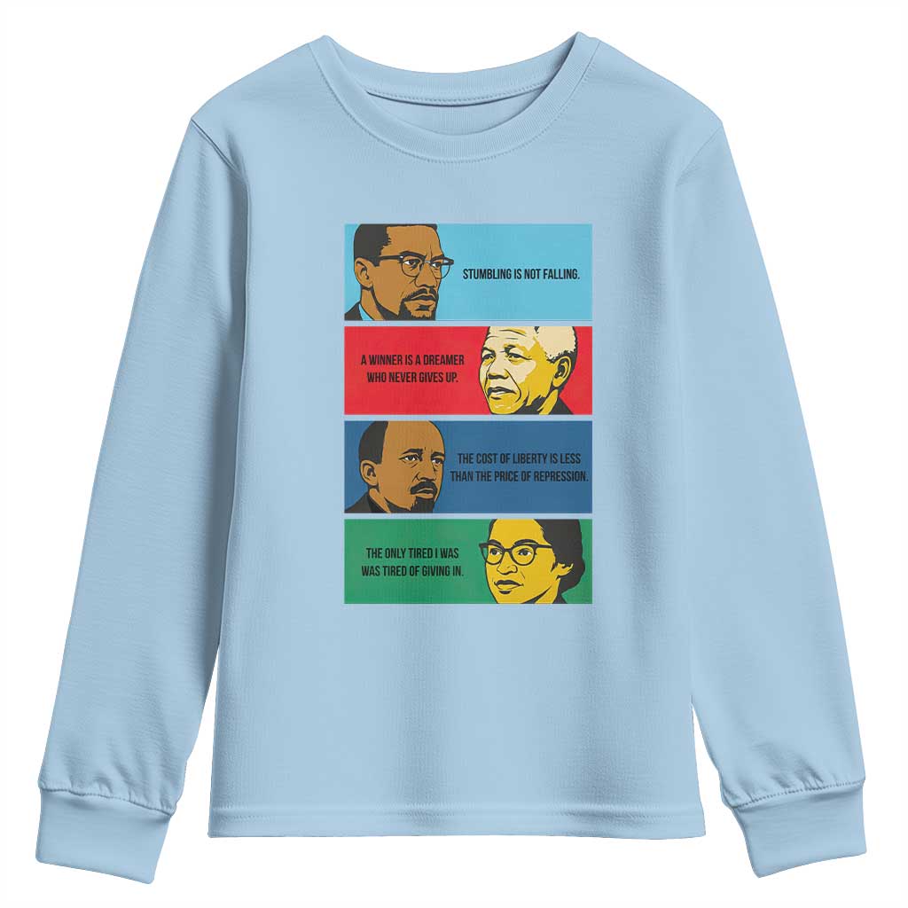 African American Leaders History Quote Gift Youth Sweatshirt