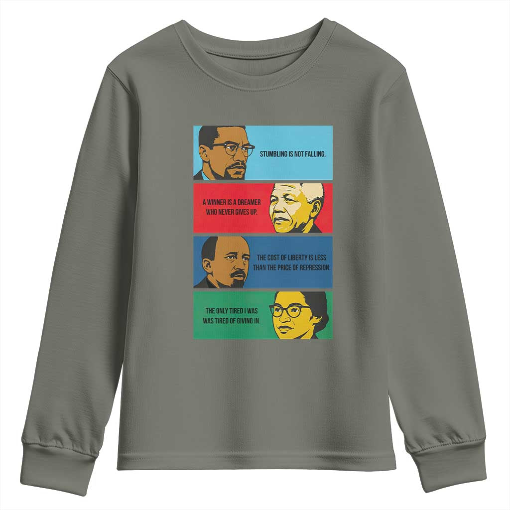 African American Leaders History Quote Gift Youth Sweatshirt